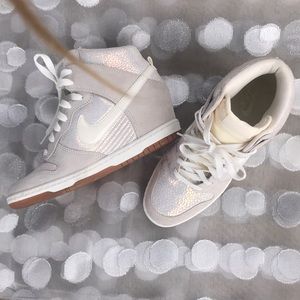 Nike holographic iridescent sky high dunks